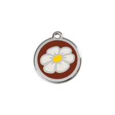 Red Dingo Rozsdamentes százszorszép mintás acél biléta barna nyakörv, póráz, hám kutyáknak