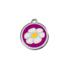 Red Dingo Rozsdamentes százszorszép mintás acél biléta lila nyakörv, póráz, hám kutyáknak