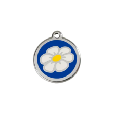 Red Dingo Rozsdamentes százszorszép mintás acél biléta sötétkék nyakörv, póráz, hám kutyáknak