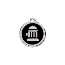 Red Dingo Rozsdamentes tűzcsap mintás acél biléta fekete nyakörv, póráz, hám kutyáknak