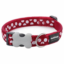 Red Dingo White Spots Red Medium kutya nyakörv nyakörv, póráz, hám kutyáknak