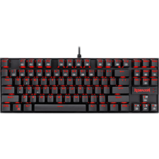 Redragon Kumara mechanikus gamer billentyűzet, magyar kiosztás, piros világítás, RED gombok, 87 gombos billentyűzet