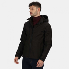 Regatta Férfi kabát Regatta RETRA701 venturer 3 Layer Hooded printable Softshell Jacket -3XL, Black/Black férfi kabát, dzseki