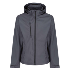 Regatta levehető kapucnis, 3 rétegű férfi softshell kabát, RETRA701, Seal Grey/Black-2XL