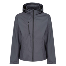 Regatta levehető kapucnis, 3 rétegű férfi softshell kabát, RETRA701, Seal Grey/Black-L női dzseki, kabát