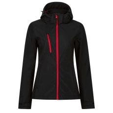 Regatta levehető kapucnis, 3 rétegű Női softshell dzseki, RETRA702, Black/Classic Red-20