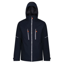 Regatta vízálló légáteresztő rejtett kapucnis kabát, RETRA208, Navy/Grey-S munkaruha