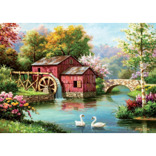 Régi piros malom kirakó 1000 darabos puzzle, kirakós