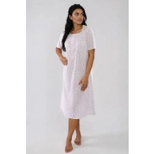 Regina Bella hosszú hálóing, ekrü, rózsás XXL hálóing, pizsama