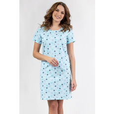 Regina Betina női hálóing, türkizkék, pöttyös M