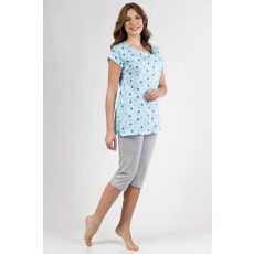 Regina Betina női pizsama, türkizkék. pöttyös L