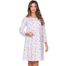 Regina Violet női hálóing, rózsaszín-szürke, virágos 3XL hálóing, pizsama