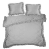  Reina23 fodrokkal díszített pamut-szatén ágyneműhuzat Világosszürke 220x200 cm - 70x80 cm 2db