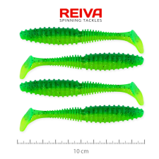 Reiva Zander Power Shad 10cm 4db/cs (Zöld Flitter) horgászkiegészítő