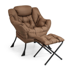  Relax fotel lábtartóval, barna bútor