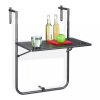 Relax Korlátra szerelhető kávézó asztal fekete színben összecsukható balkon asztal 83x60x59 cm