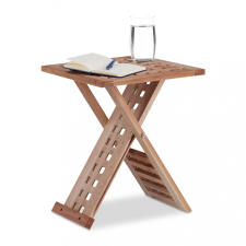 Relax Összecsukható asztal diófa kisasztal dekoratív rácsos megjelenéssel bútor
