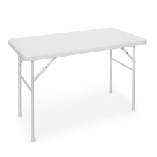 Relax Összecsukható kerti asztal polirattan kemping asztal fehér 74x121,5x61,5 cm kerti bútor