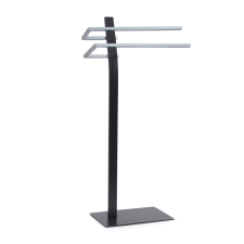 Relaxdays GRAO fém törölközőtartó fekete-ezüst fürdőszoba kiegészítő