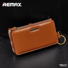 REMAX barna bőr pénztárca tok iPhone 6 6S Plus (5,5&quot;) tok és táska