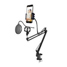 REMAX CK100 Pro Asztali dönthető karos stúdió mikrofonállvány telefon tartóval (CK100 Pro) mikrofon