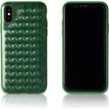 REMAX Telefontok, iPhone X / XS hátlaptok, műbőr, fonott, zöld, Remax RM-1637 tok és táska