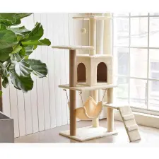 Rena Macskabútor több szintes - 125 cm - bézs macskabútor