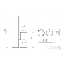 Rendl BOGARD TWIN mennyezeti lámpa matt fekete 230V LED 2x5W 40° 3000K R12499 világítás