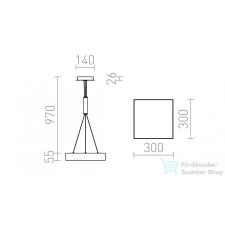 Rendl LARISA SQ 30 függő lámpa fekete 230V LED 30W 3000K R12853 világítás