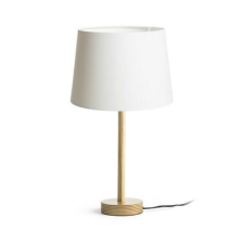 Rendl MAUI/AMBITUS 30 asztali lámpa Polycotton fehér/fa 230V LED E27 11W világítás