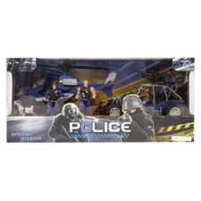  Rendőr autó és helikopter készlet figurákkal játékfigura