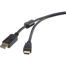 Renkforce DisplayPort/HDMI kábel, 1x DisplayPort dugó - 1x HDMI dugó, 0,5 m, fekete, Renkforce kábel és adapter