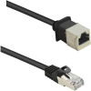 Renkforce RJ45 Hálózat Hosszabbítókábel CAT 5e F/UTP 1.00 m Fekete Védővel, Aranyozatt érintkező Renkforce (RF-4394121)