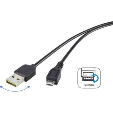Renkforce USB 2.0 A/Micro-B csatlakozókábel 1,8 m, megfordítható dugóval kábel és adapter