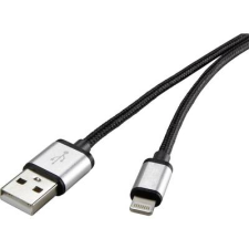Renkforce USB 2.0 Csatlakozókábel [1x USB 2.0 dugó, A típus - 1x Apple Dock dugó Lightning] 3.00 m Sötétszürke Gesleeved (RF-4683966) kábel és adapter