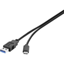 Renkforce USB 3.1 kábel, 1x USB 3.0 dugó A - 1x USB C dugó, 0,15 m, fekete, UL minősített, aranyozott, Renkforce kábel és adapter