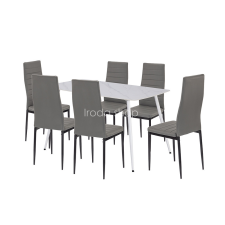  Renton 6+1 étkező garnitúra szürke-fekete bútor