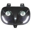 Replay RR8 dupla fényszóró MBK 50 Booster 1999-2003 / Yamaha 50 BWS 1999-2003, fekete, átlátszó LED-del REPLAY Elektronika Világítások Fényszórók