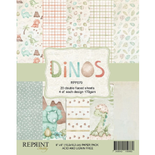 Reprint Papírkészlet - 6&quot; (15 cm) - Dinos - Reprint Paper Pack (20 ív) decoupage papír