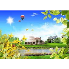  Repülő a házak felett tapéta, 300 x 250 cm tapéta, díszléc és más dekoráció