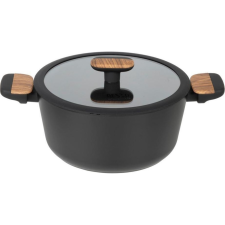 RESTO MON 93188 Rozsdamentes Acél Lábas Üveg fedővel Ø 24cm 4,4L - Fekete (93188) edény