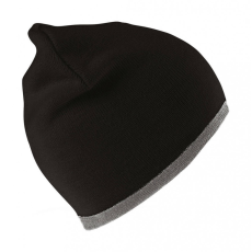Result Caps Férfi kötött sapka Result Caps Reversible Fashion Fit Hat Egy méret, Fekete/Szürke