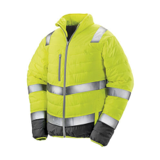 Result Férfi Kabát Hosszú ujjú Result Soft Padded Safety Jacket -2XL, Fluo Sárga/Szürke