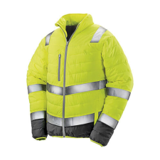 Result Férfi Kabát Hosszú ujjú Result Soft Padded Safety Jacket -4XL, Fluo Sárga/Szürke férfi kabát, dzseki