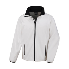 Result Férfi Softshell Hosszú ujjú Result Printable Softshell Jacket - 4XL, Fehér/Fekete férfi kabát, dzseki