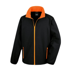 Result Férfi Softshell Hosszú ujjú Result Printable Softshell Jacket - L, Fekete/Narancssárga