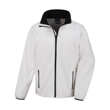 Result Férfi Softshell Hosszú ujjú Result Printable Softshell Jacket - M, Fehér/Fekete férfi kabát, dzseki