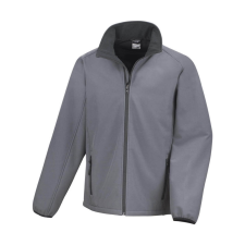 Result Férfi Softshell Hosszú ujjú Result Printable Softshell Jacket - S, Szénszürke/Fekete férfi kabát, dzseki