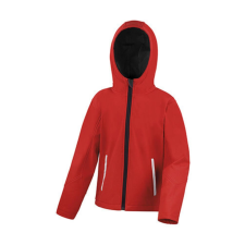 Result Gyerek Kabát Kapucnis Hosszú ujjú Result Kids TX Performance Hooded Softshell Jacket -L (9-10), Piros/Fekete gyerek kabát, dzseki