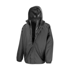 Result Uniszex Kabát Kapucnis Result 3 in 1 Jacket with quilted Bodywarmer -3XL, Fekete női dzseki, kabát